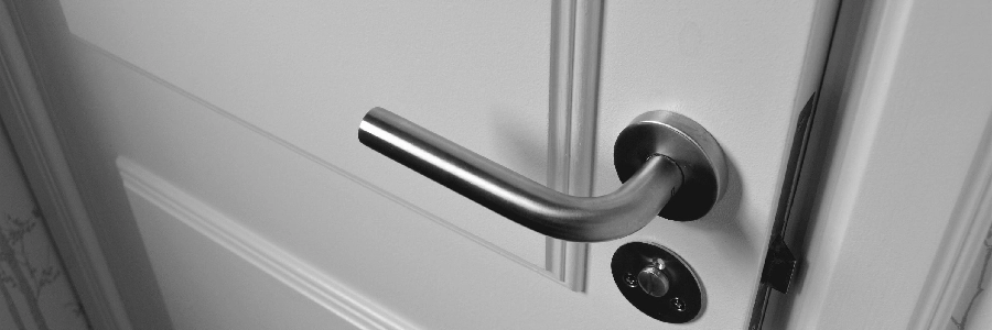 A door with a single cylinder deadbolt lock