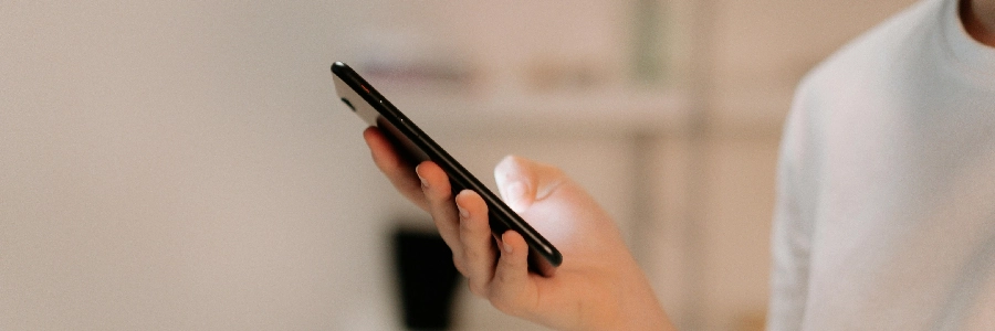 Girl using her phone for smart lock integration
