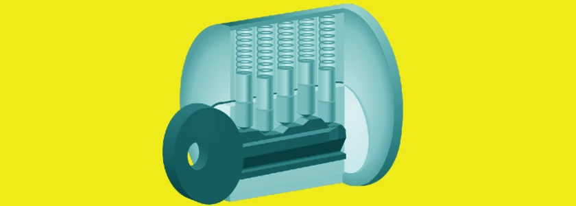 Key is inserted into locking mechanism