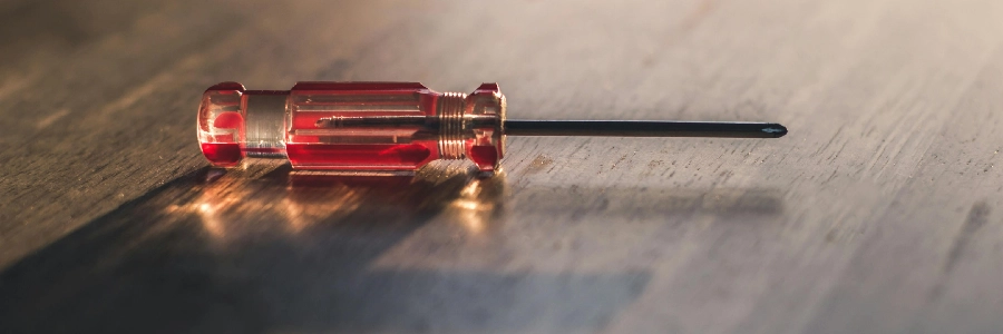 Screwdriver on a table