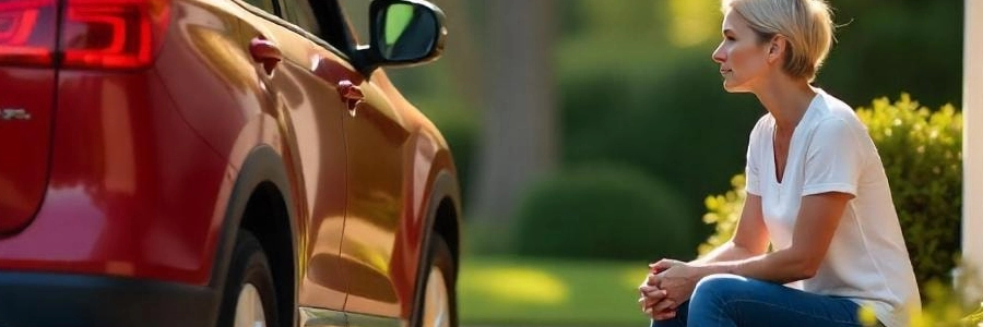 Woman being locked out of her car