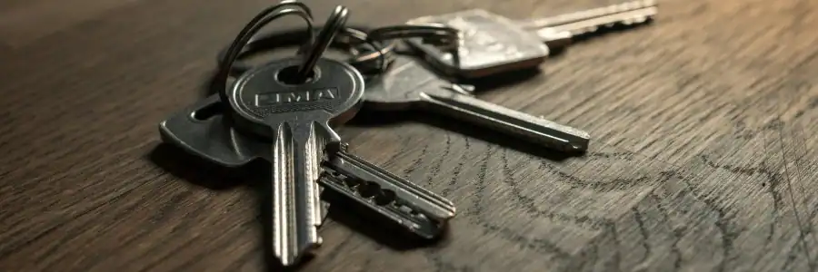 keys on a wooden table