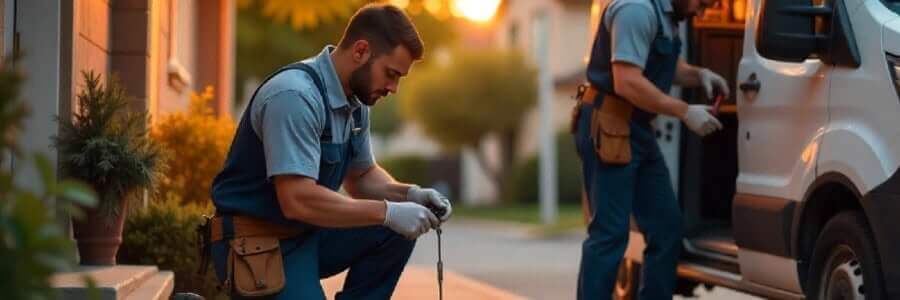locksmiths working on a job
