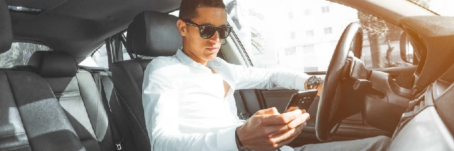 man not paying attention to other vehicles