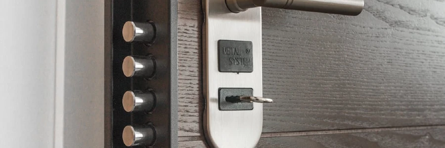 metal door handle and lock system