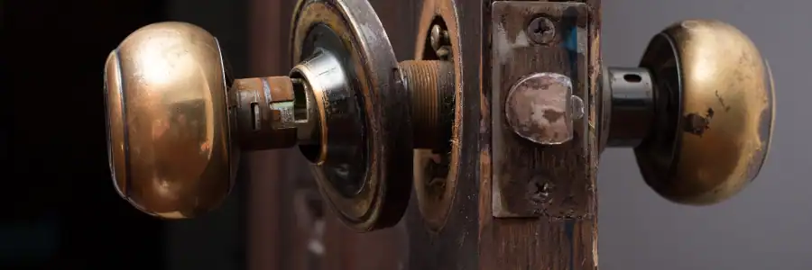 old door handle and lock