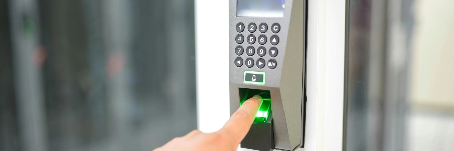 person using a biometrics lock