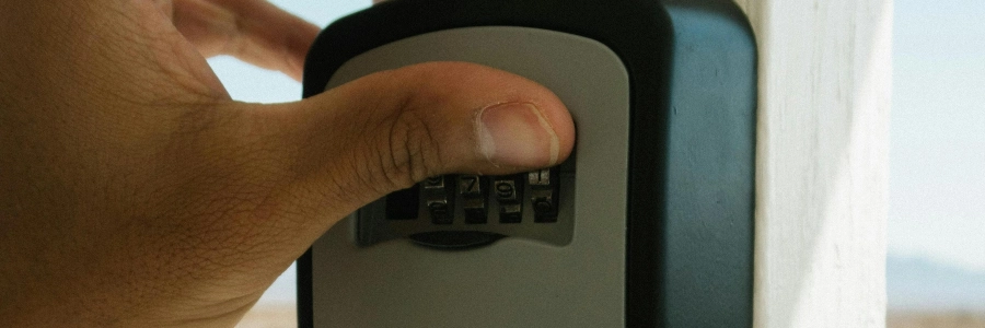 person using a digital door lock