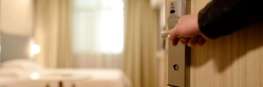 unlocking door with key card