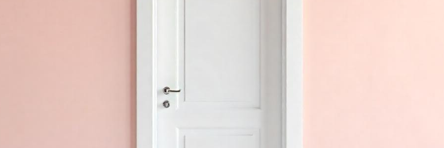white door in pink room