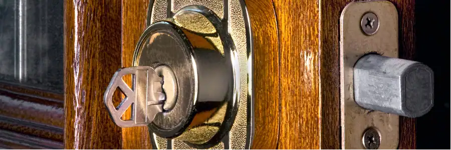 Key inserted in door lock
