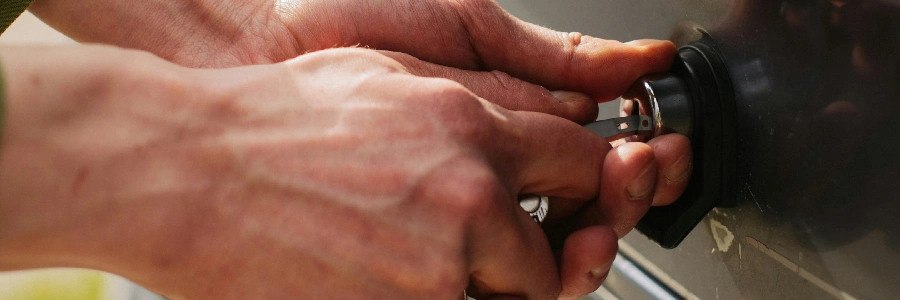 Opening a trunk with a key