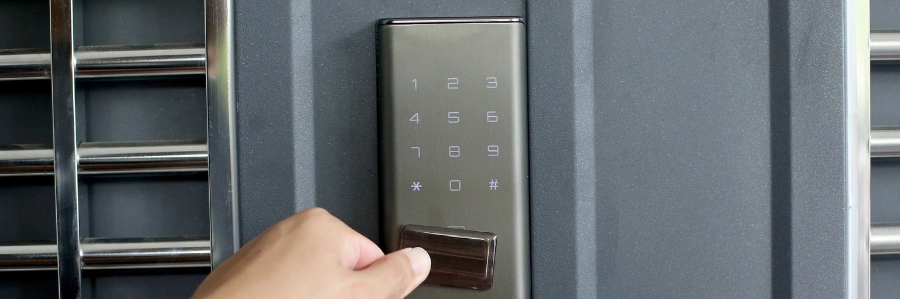 man using new smart lock