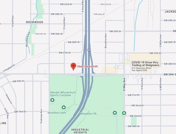 map of Okey Locksmith